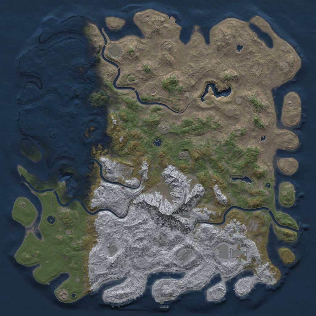Rust Map: Procedural Map, Size: 6000, Seed: 7112022, 17 Monuments