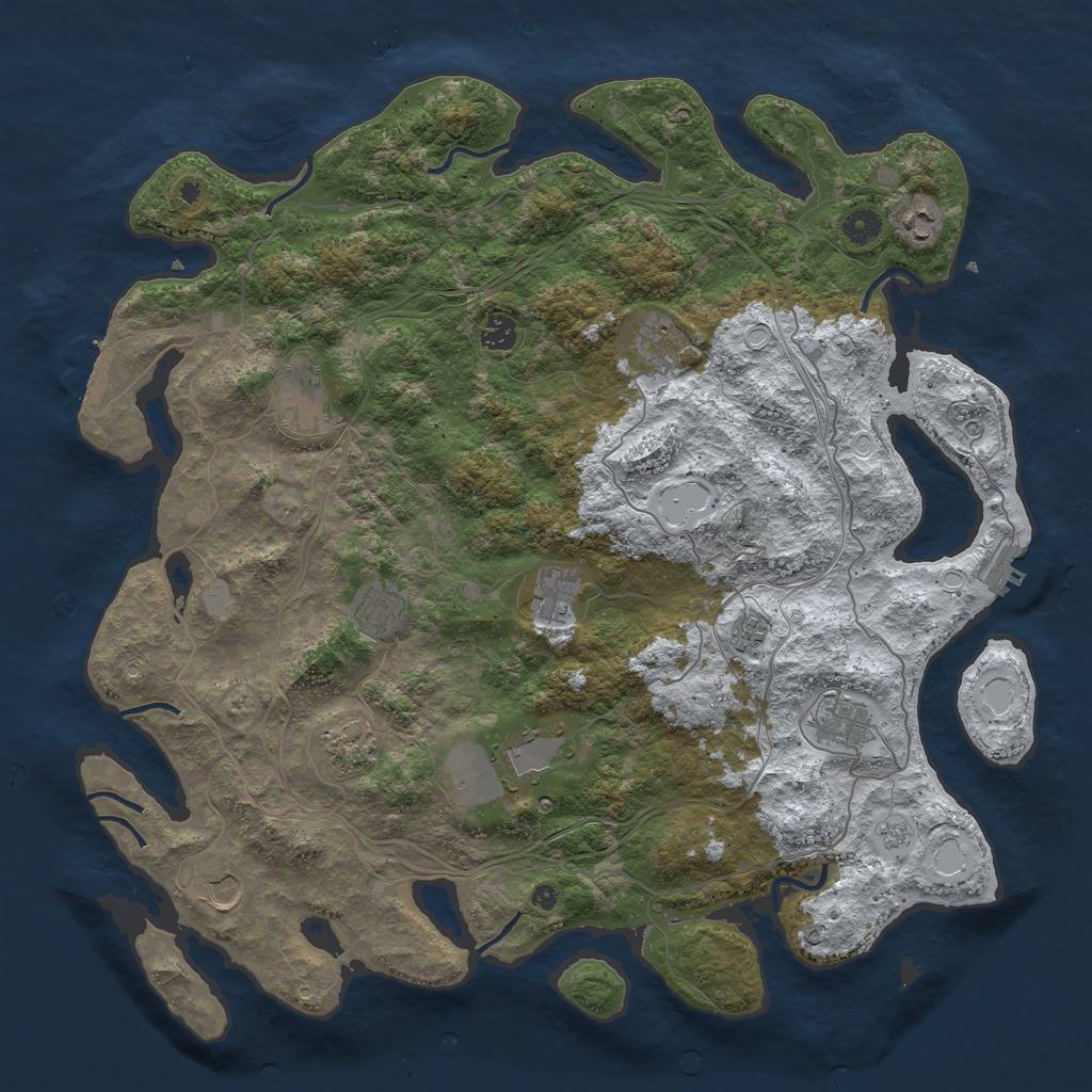 Rust Map: Procedural Map, Size: 4500, Seed: 18276918, 20 Monuments