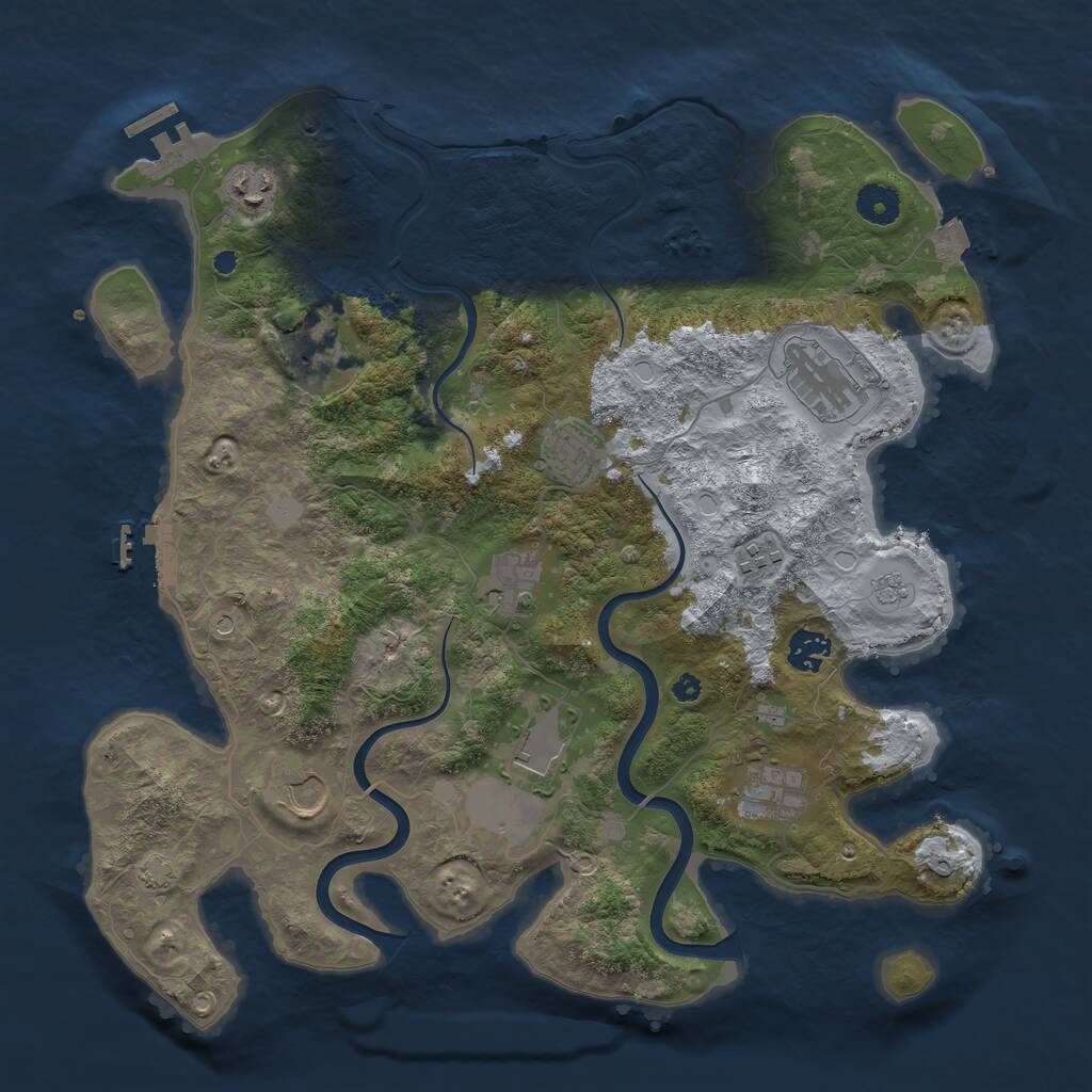 Rust Map: Procedural Map, Size: 3850, Seed: 502815729, 16 Monuments