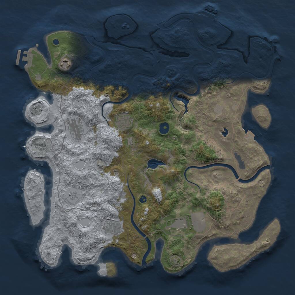 Rust Map: Procedural Map, Size: 4000, Seed: 264140, 12 Monuments