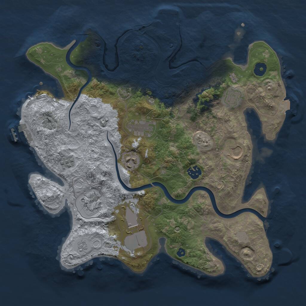 Rust Map: Procedural Map, Size: 3500, Seed: 787, 14 Monuments