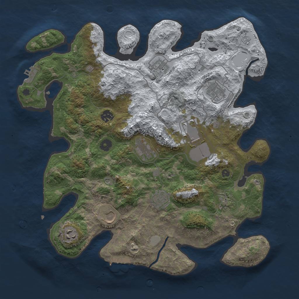 Rust Map: Procedural Map, Size: 3800, Seed: 1526905369, 18 Monuments