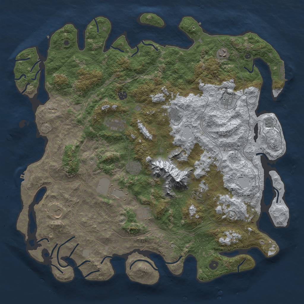 Rust Map: Procedural Map, Size: 5000, Seed: 60206405, 20 Monuments