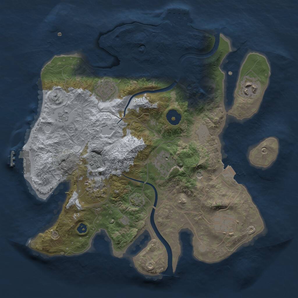 Rust Map: Procedural Map, Size: 3000, Seed: 915054697, 12 Monuments