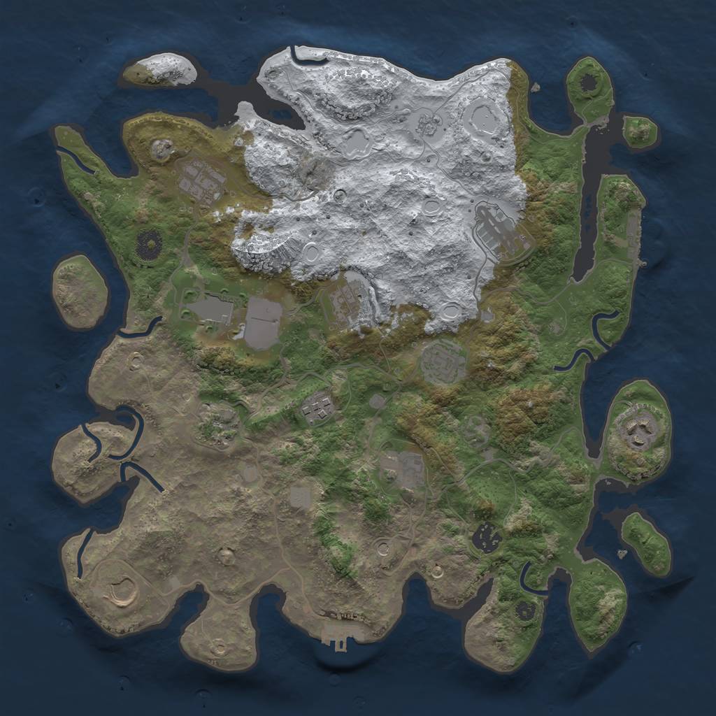 Rust Map: Procedural Map, Size: 3700, Seed: 173, 20 Monuments