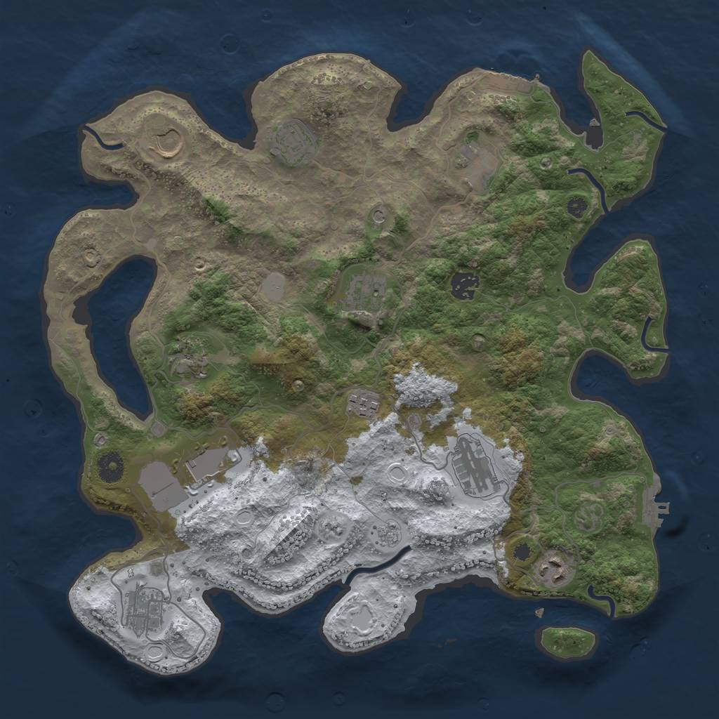 Rust Map: Procedural Map, Size: 3750, Seed: 1489200612, 20 Monuments