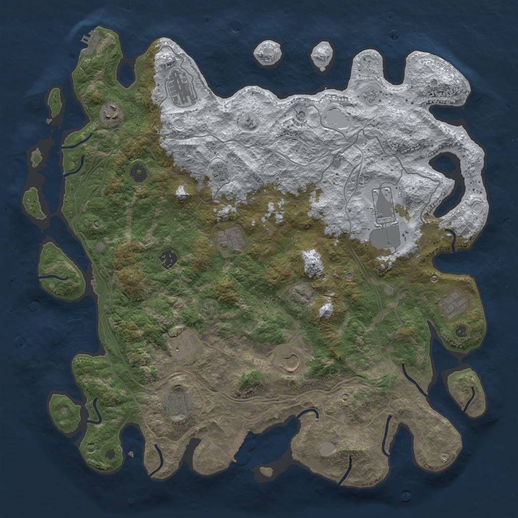 Rust Map: Procedural Map, Size: 4500, Seed: 11451419, 19 Monuments