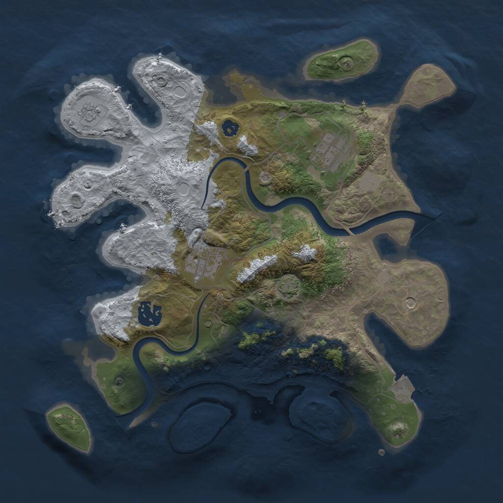 Rust Map: Procedural Map, Size: 3000, Seed: 1710, 7 Monuments