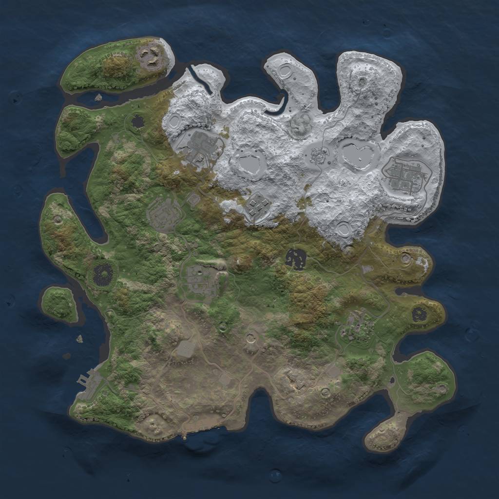 Rust Map: Procedural Map, Size: 3400, Seed: 65434668, 17 Monuments