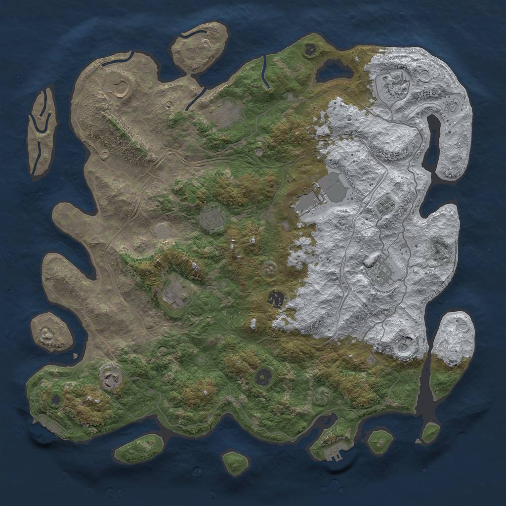 Rust Map: Procedural Map, Size: 4500, Seed: 19159515, 19 Monuments