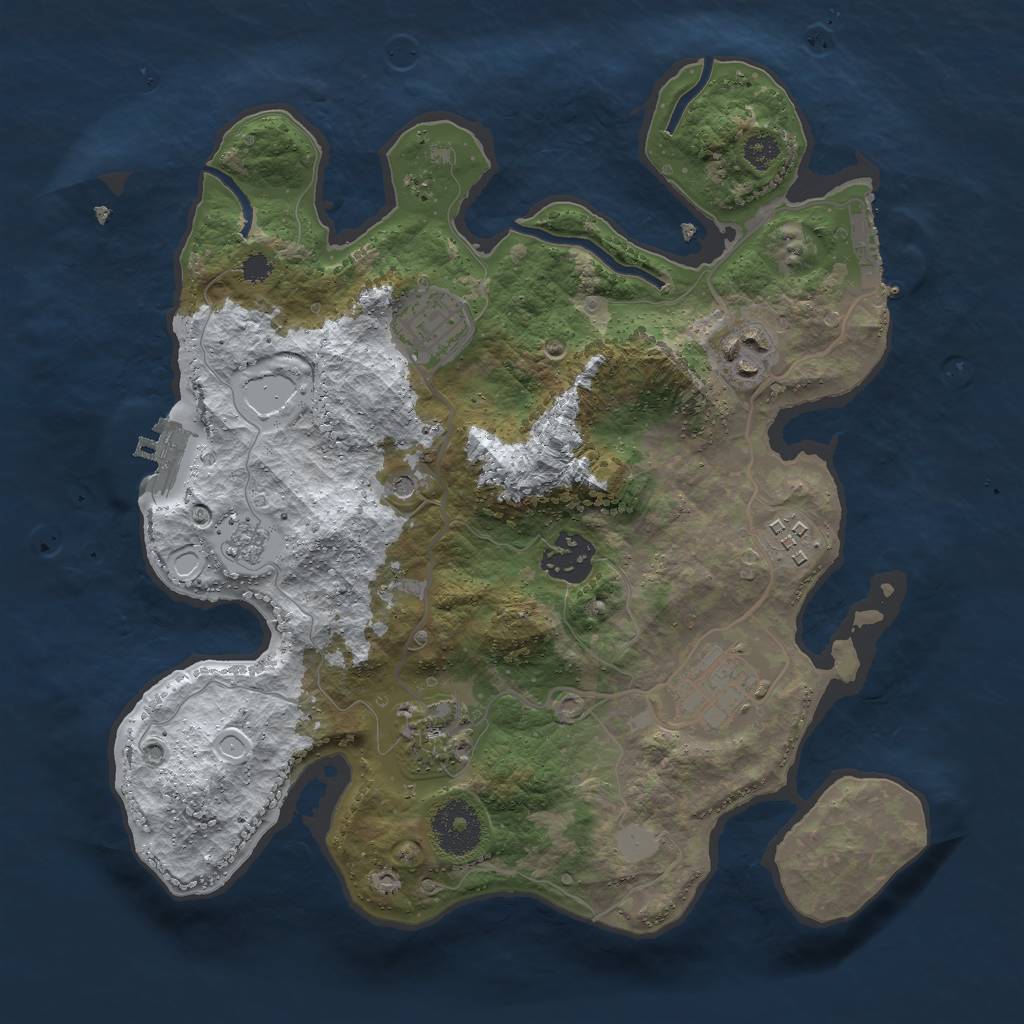 Rust Map: Procedural Map, Size: 3000, Seed: 28900, 15 Monuments