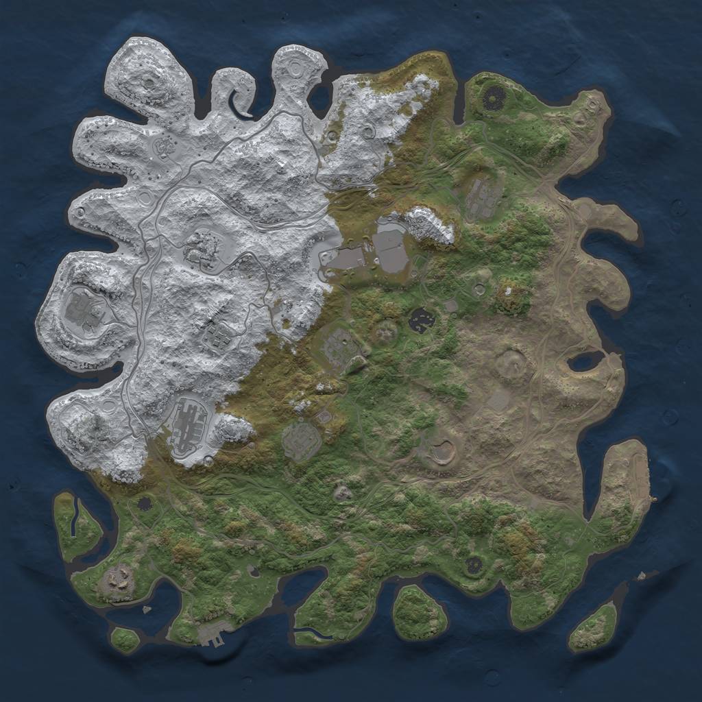 Rust Map: Procedural Map, Size: 4300, Seed: 8888888, 20 Monuments