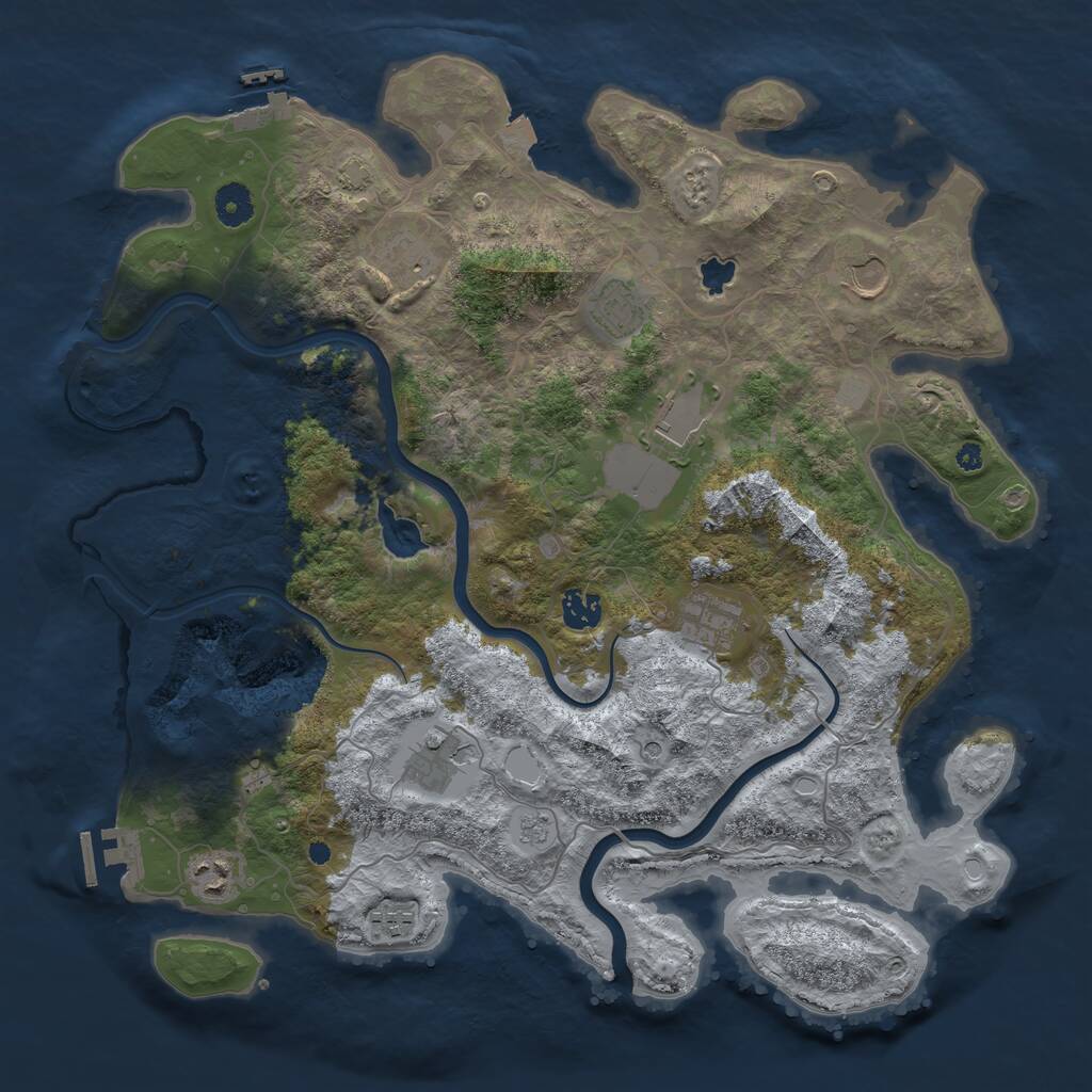Rust Map: Procedural Map, Size: 4000, Seed: 141004601, 15 Monuments