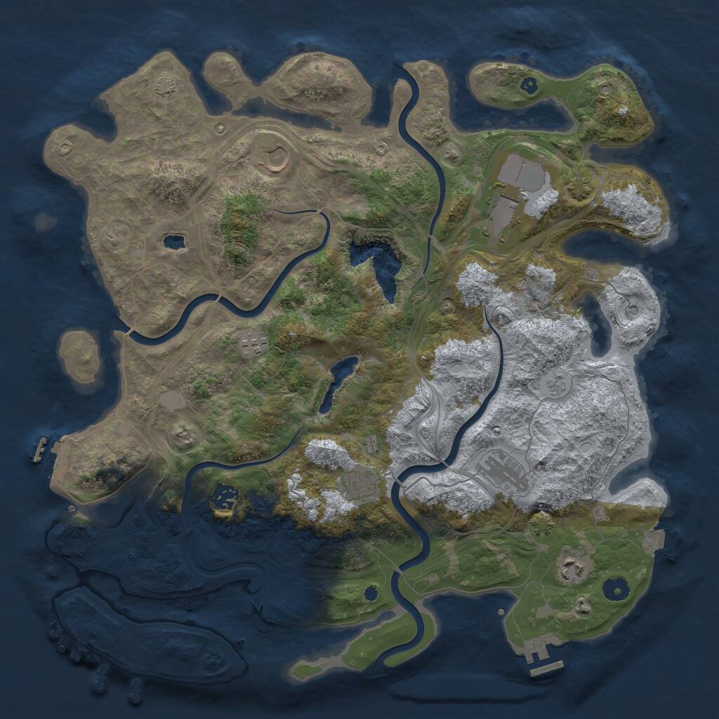 Rust Map: Procedural Map, Size: 4250, Seed: 1603818905, 13 Monuments