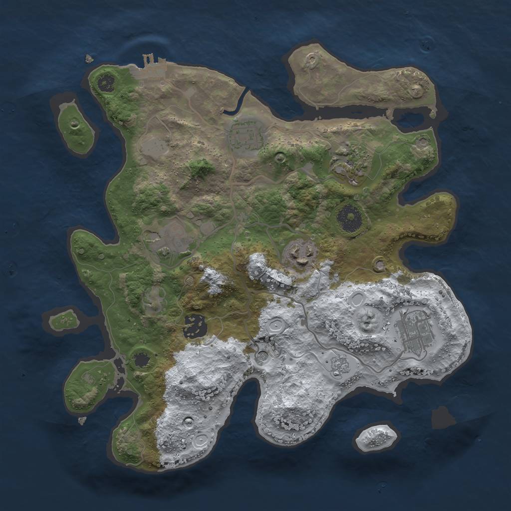 Rust Map: Procedural Map, Size: 3000, Seed: 26012, 14 Monuments