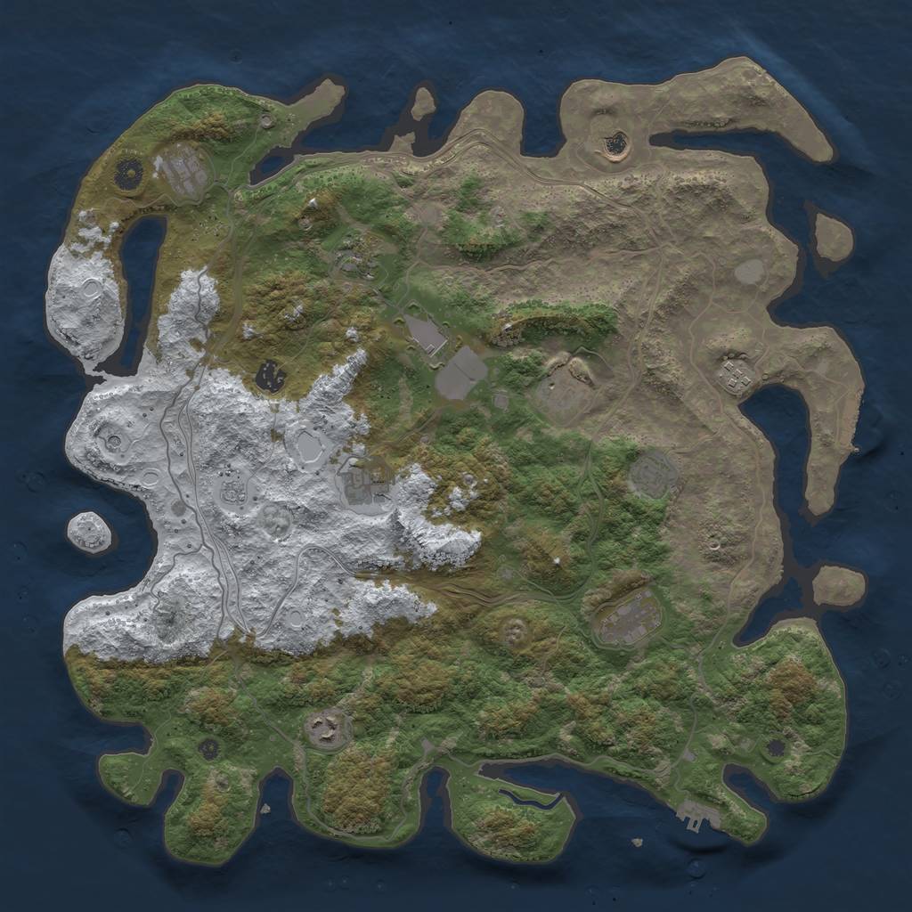 Rust Map: Procedural Map, Size: 4500, Seed: 2033431919, 20 Monuments
