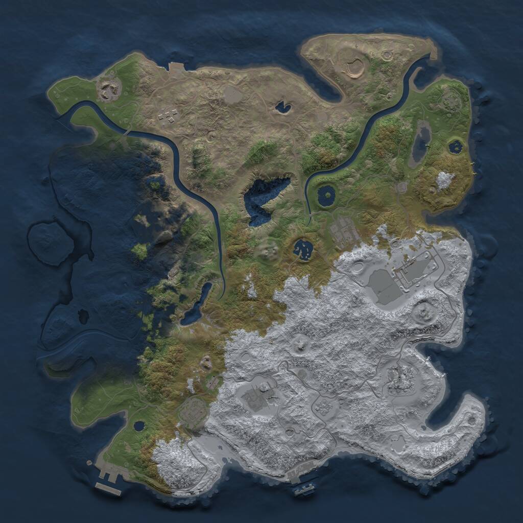 Rust Map: Procedural Map, Size: 4000, Seed: 1585473500, 16 Monuments