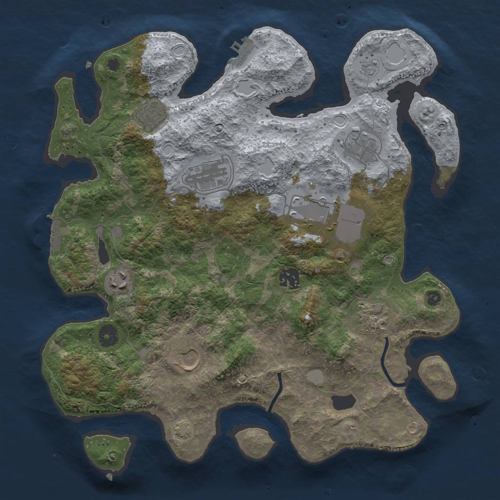 Rust Map: Procedural Map, Size: 3500, Seed: 948046318, 15 Monuments