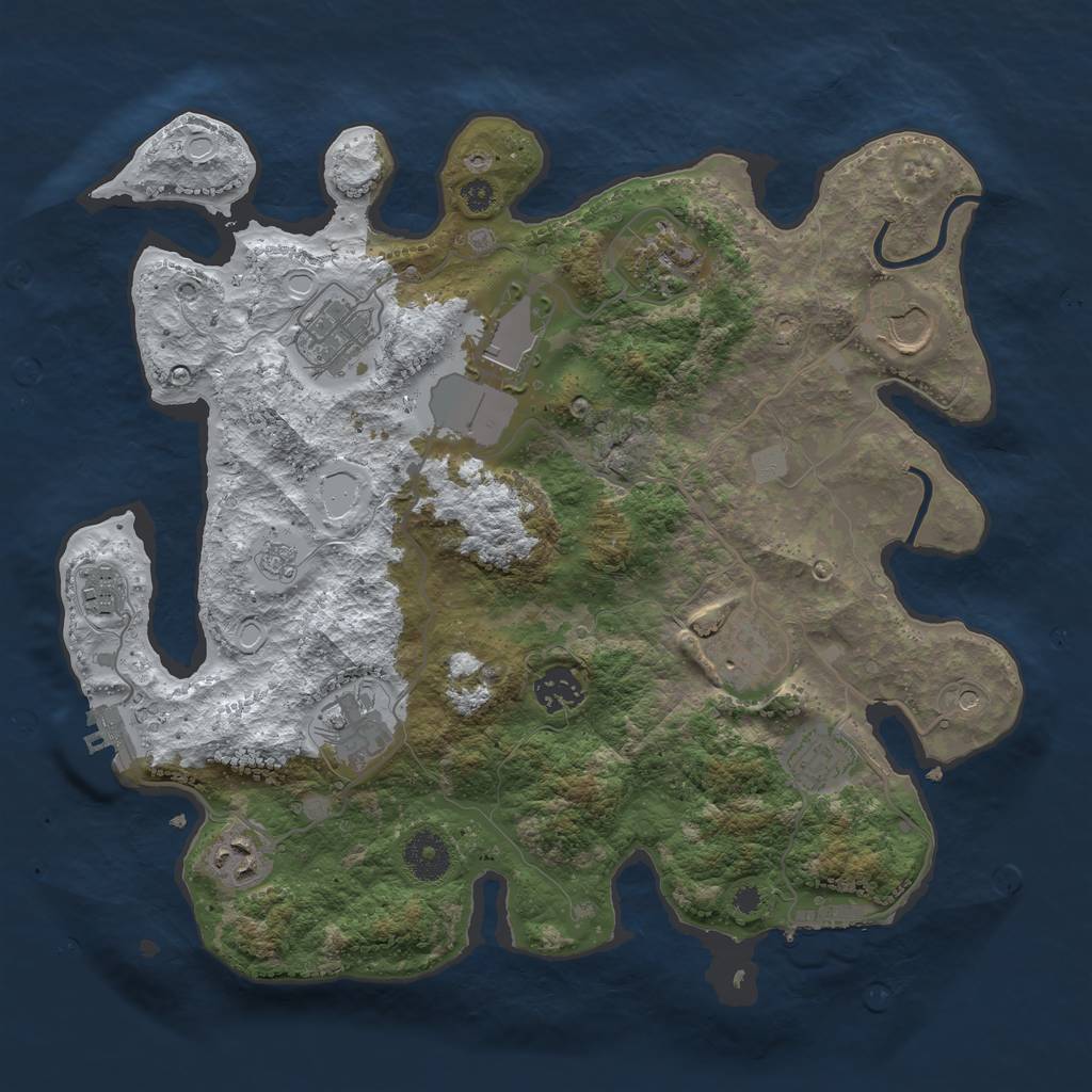 Rust Map: Procedural Map, Size: 3500, Seed: 728314466, 19 Monuments