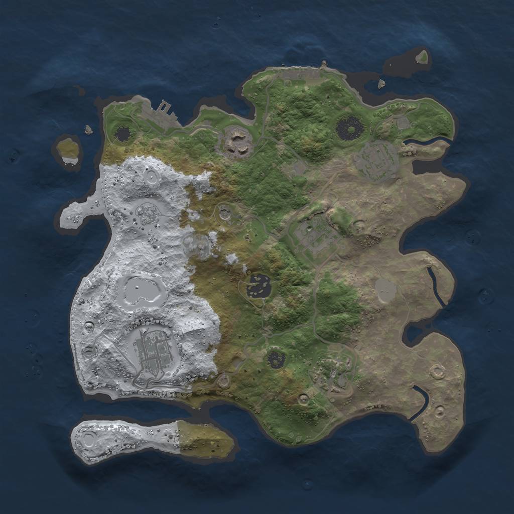 Rust Map: Procedural Map, Size: 3000, Seed: 213123, 15 Monuments