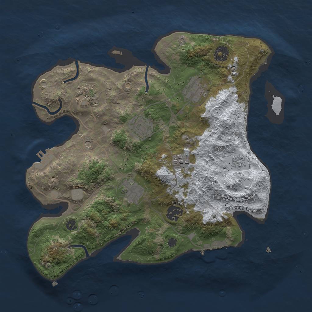 Rust Map: Procedural Map, Size: 3000, Seed: 8652, 15 Monuments