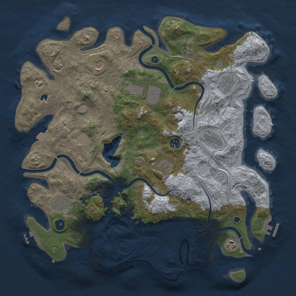 Rust Map: Procedural Map, Size: 4250, Seed: 7282992, 17 Monuments