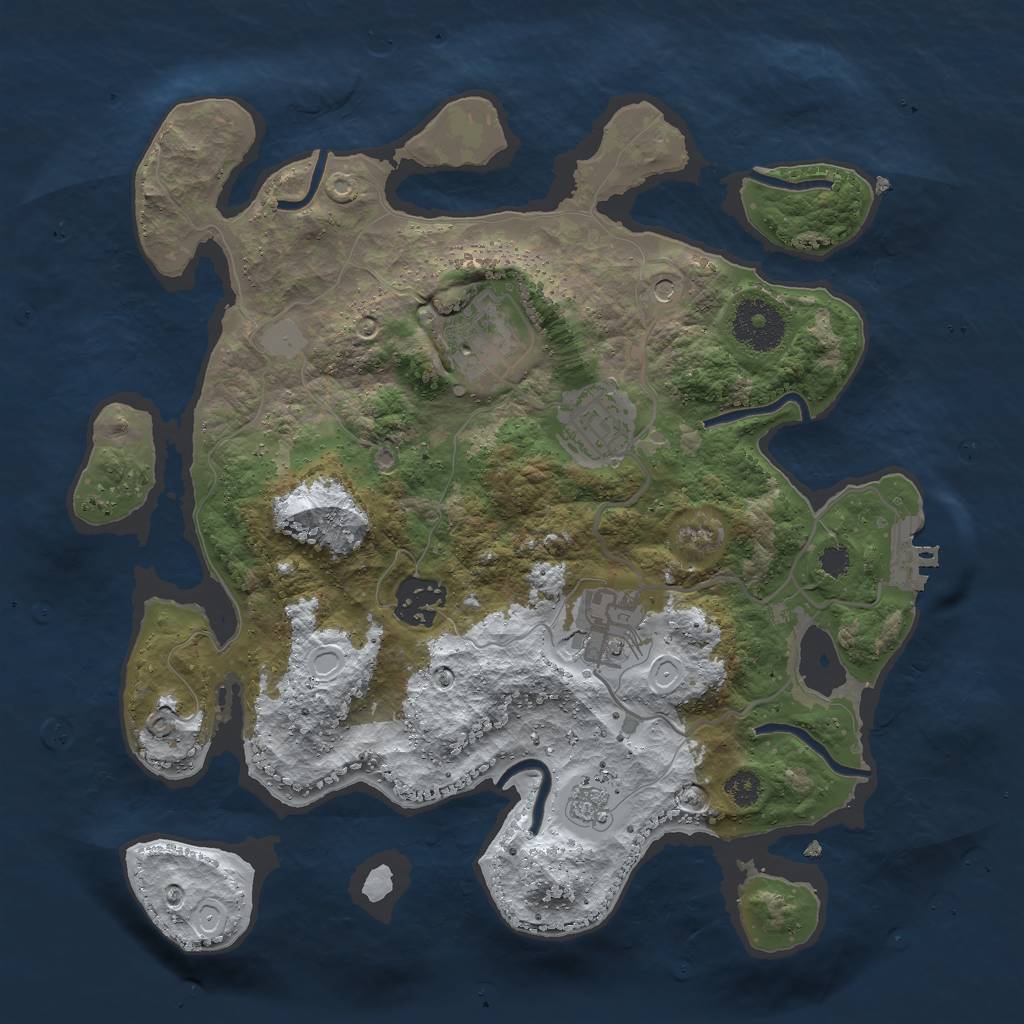 Rust Map: Procedural Map, Size: 3000, Seed: 977595962, 12 Monuments
