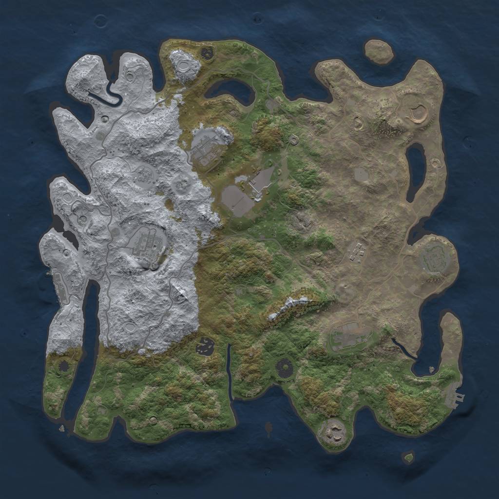 Rust Map: Procedural Map, Size: 4000, Seed: 490567, 18 Monuments