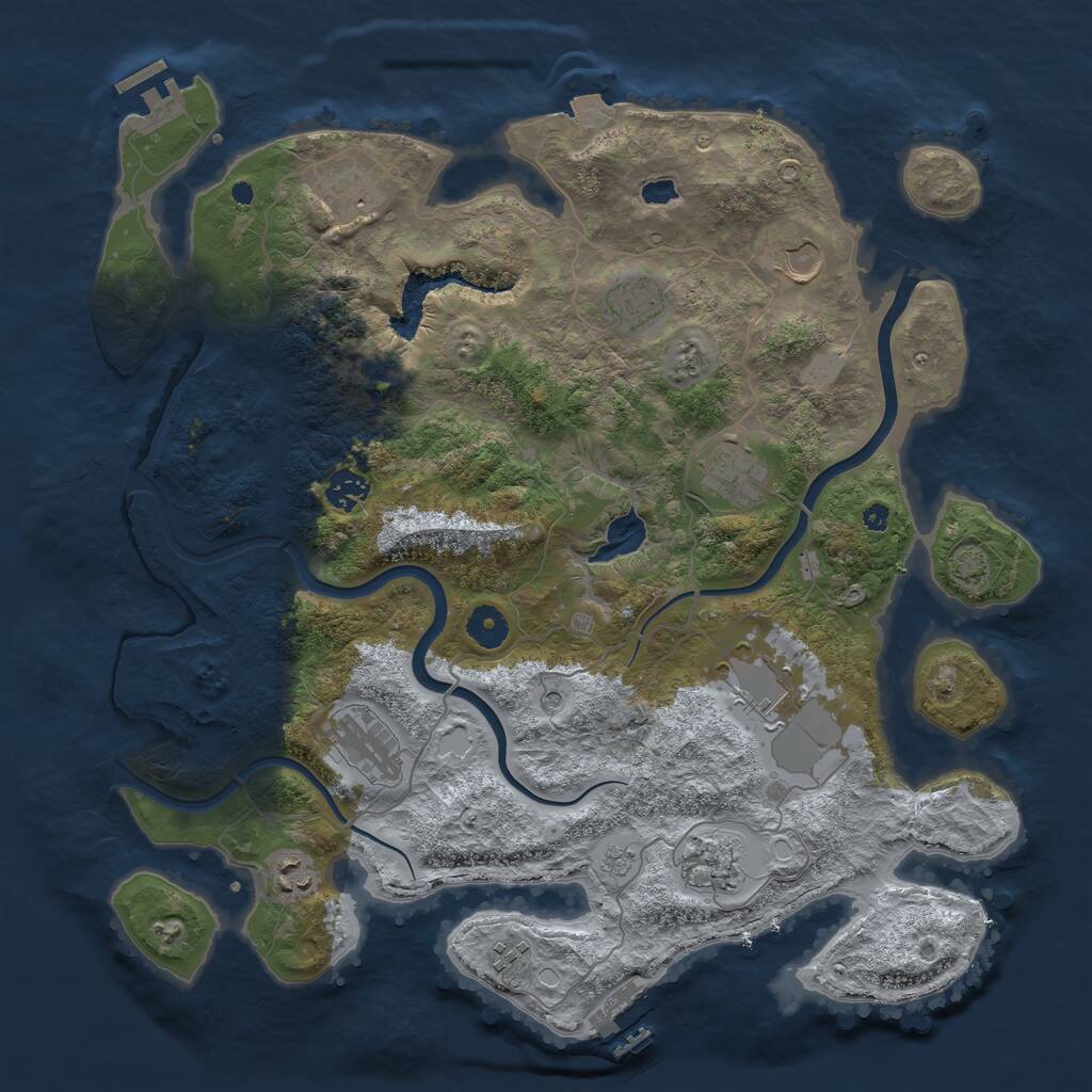 Rust Map: Procedural Map, Size: 4000, Seed: 361112134, 16 Monuments