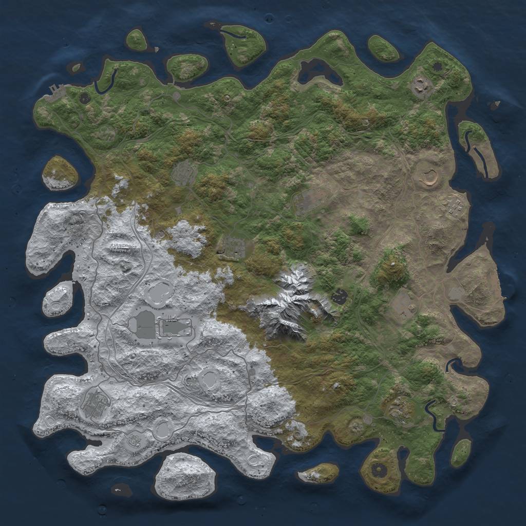 Rust Map: Procedural Map, Size: 5000, Seed: 42950, 20 Monuments