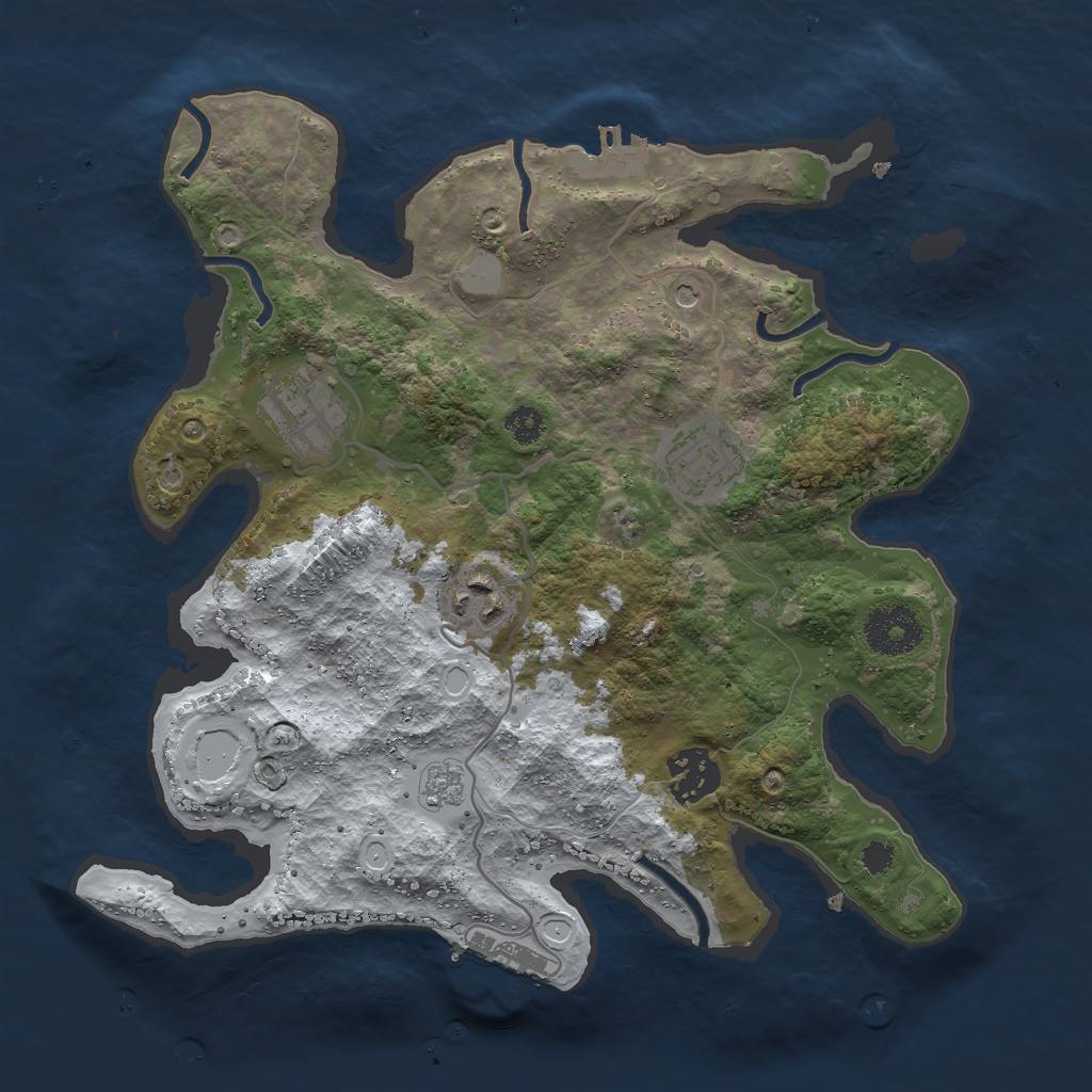 Rust Map: Procedural Map, Size: 3000, Seed: 29003, 13 Monuments
