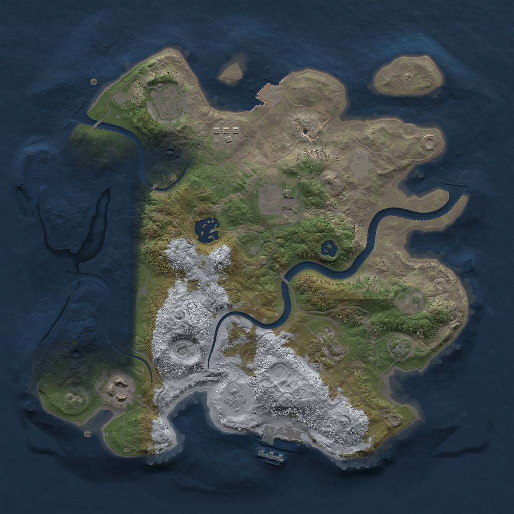 Rust Map: Procedural Map, Size: 3000, Seed: 585407171, 12 Monuments