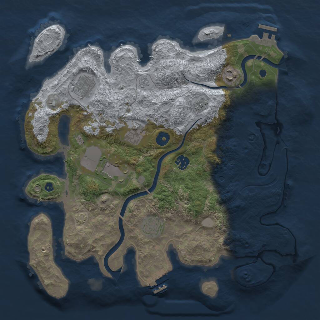 Rust Map: Procedural Map, Size: 3500, Seed: 1188588092, 13 Monuments