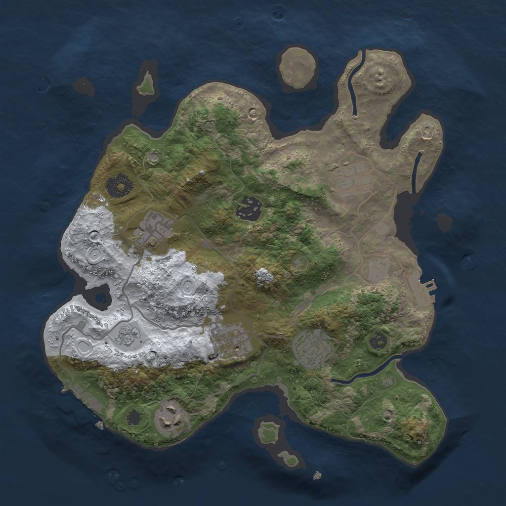 Rust Map: Procedural Map, Size: 3000, Seed: 1984, 14 Monuments