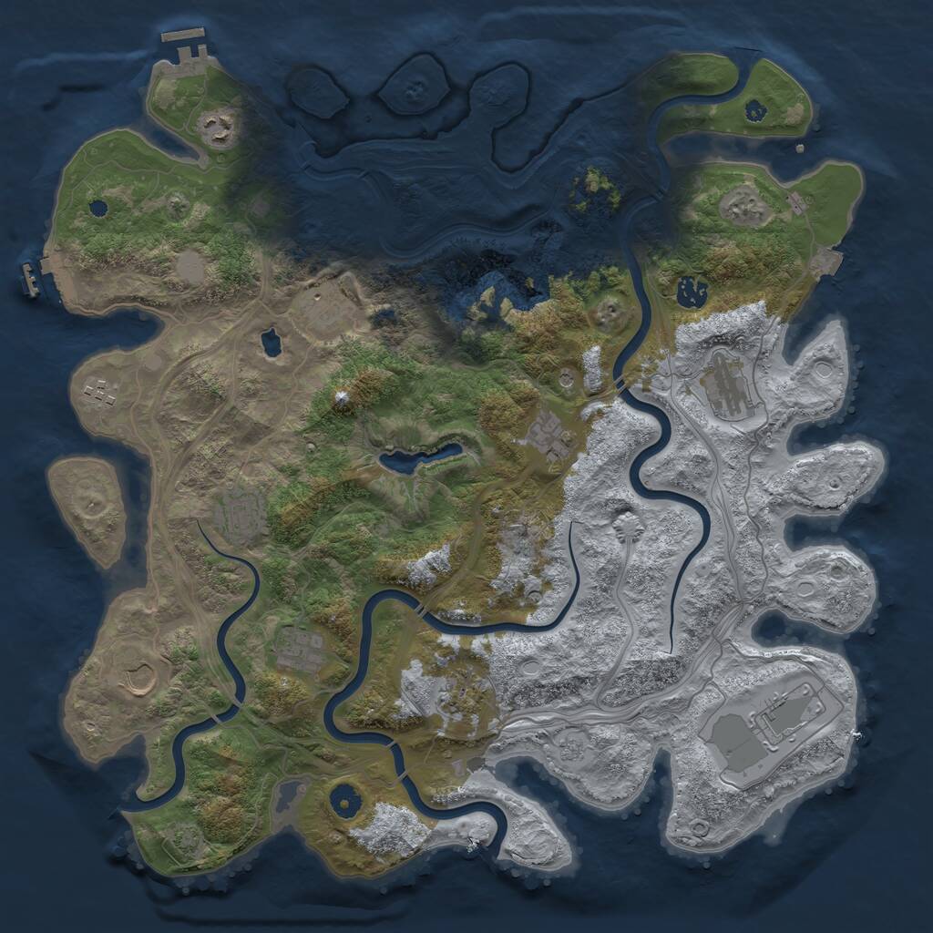 Rust Map: Procedural Map, Size: 4350, Seed: 2130943506, 17 Monuments