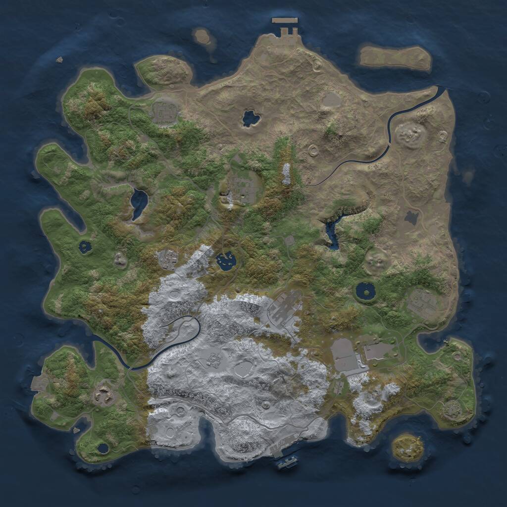 Rust Map: Procedural Map, Size: 4000, Seed: 211901057, 14 Monuments