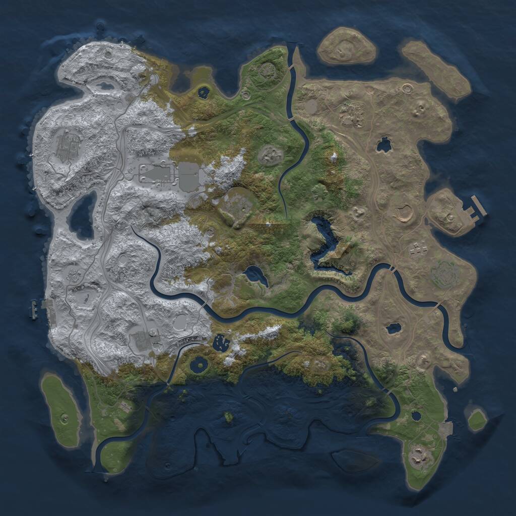 Rust Map: Procedural Map, Size: 4500, Seed: 7052022, 16 Monuments