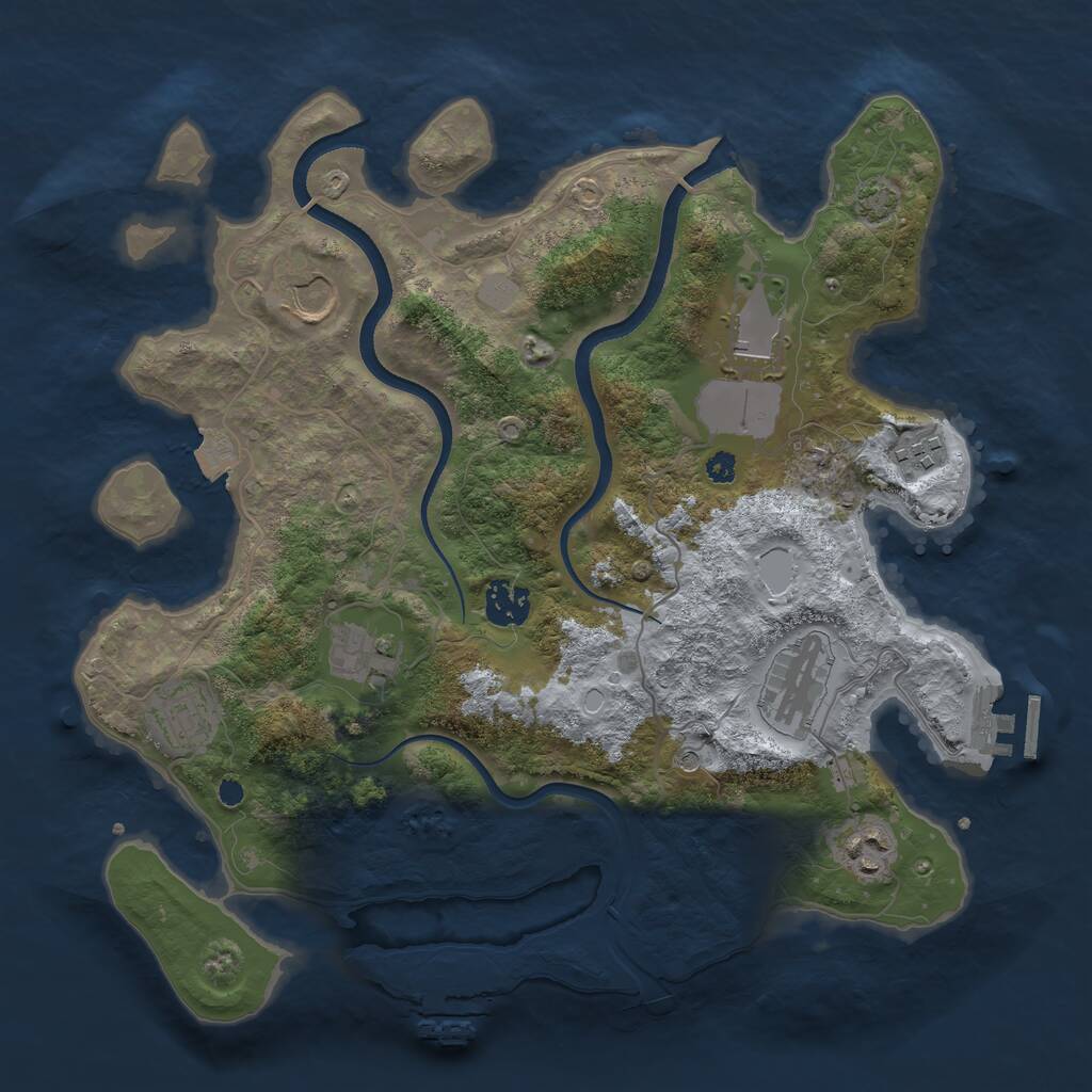 Rust Map: Procedural Map, Size: 3500, Seed: 363603261, 13 Monuments