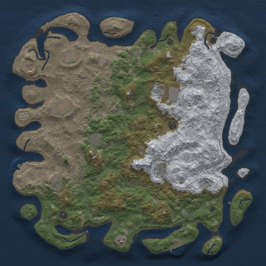 Rust Map: Procedural Map, Size: 4800, Seed: 229698094, 20 Monuments