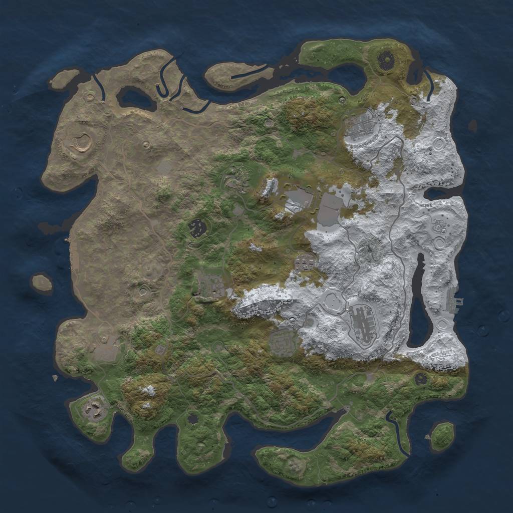 Rust Map: Procedural Map, Size: 4249, Seed: 2012229512, 20 Monuments