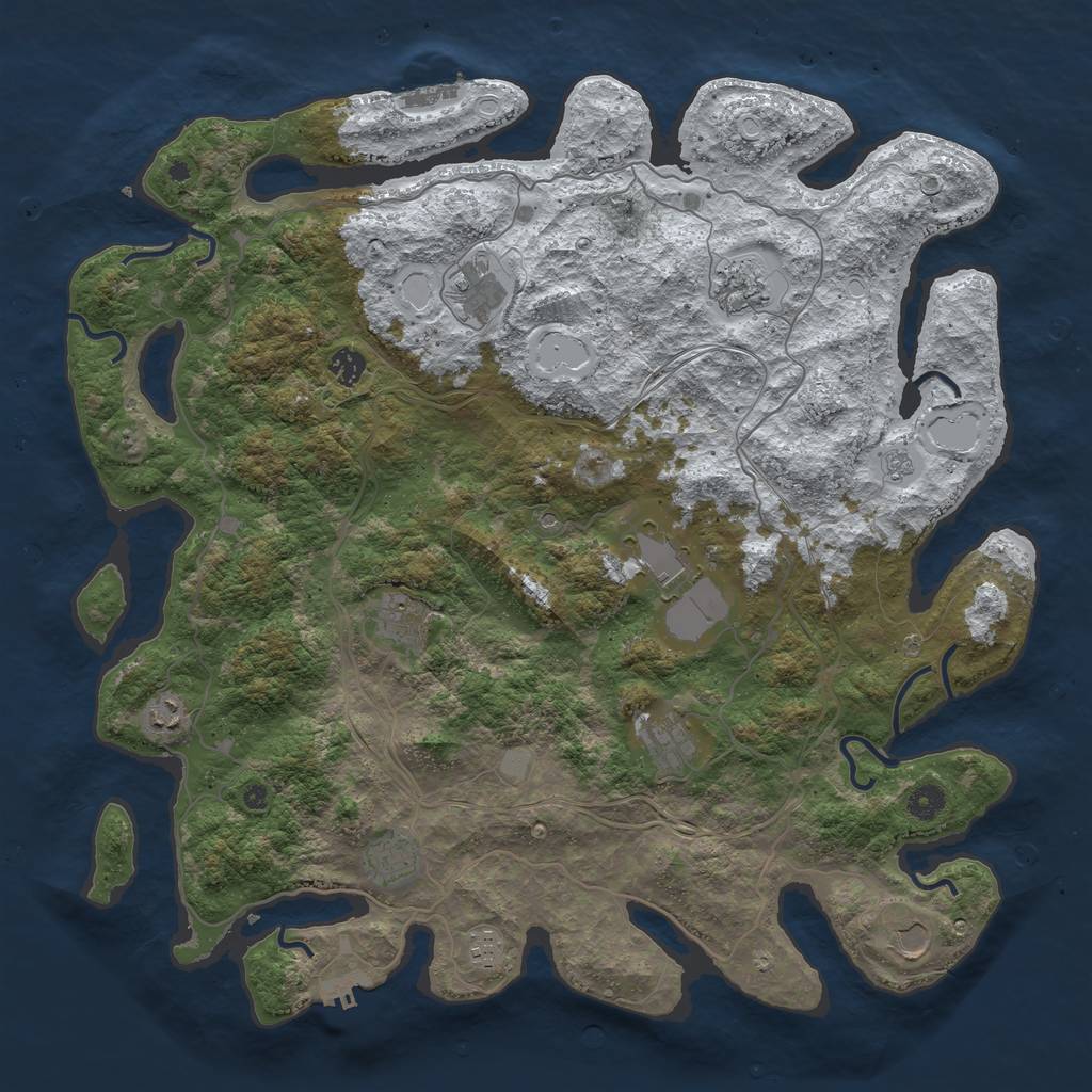 Rust Map: Procedural Map, Size: 4500, Seed: 42000, 19 Monuments