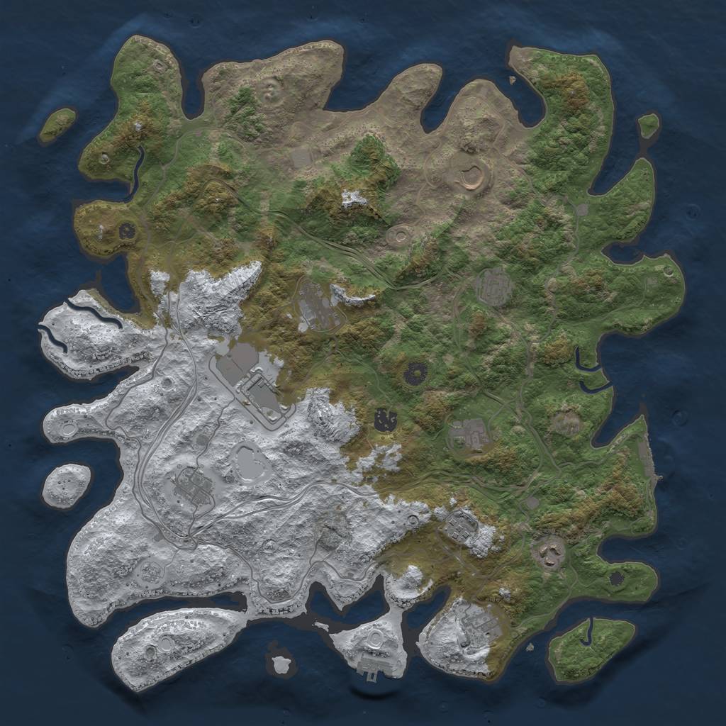 Rust Map: Procedural Map, Size: 4500, Seed: 1981588993, 19 Monuments