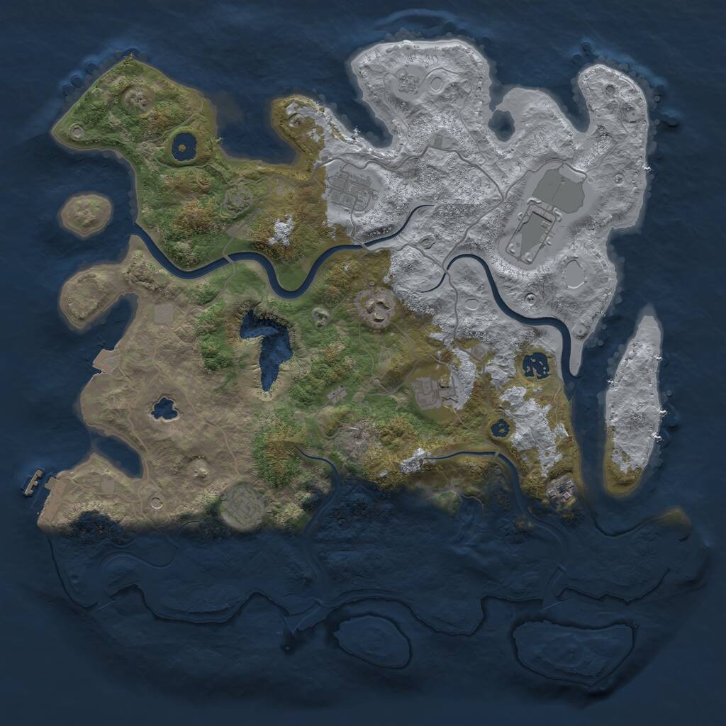 Rust Map: Procedural Map, Size: 4000, Seed: 94975, 13 Monuments
