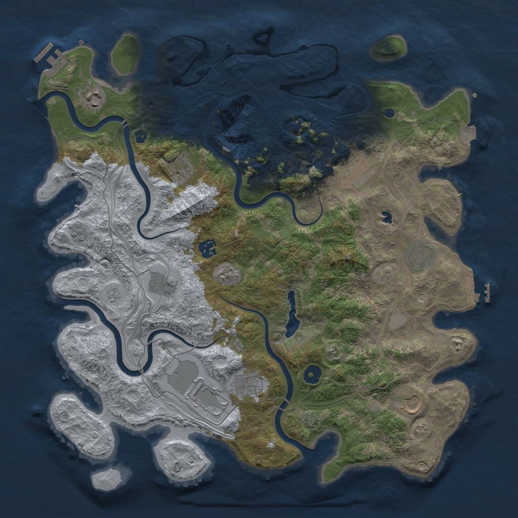 Rust Map: Procedural Map, Size: 4250, Seed: 18720, 16 Monuments
