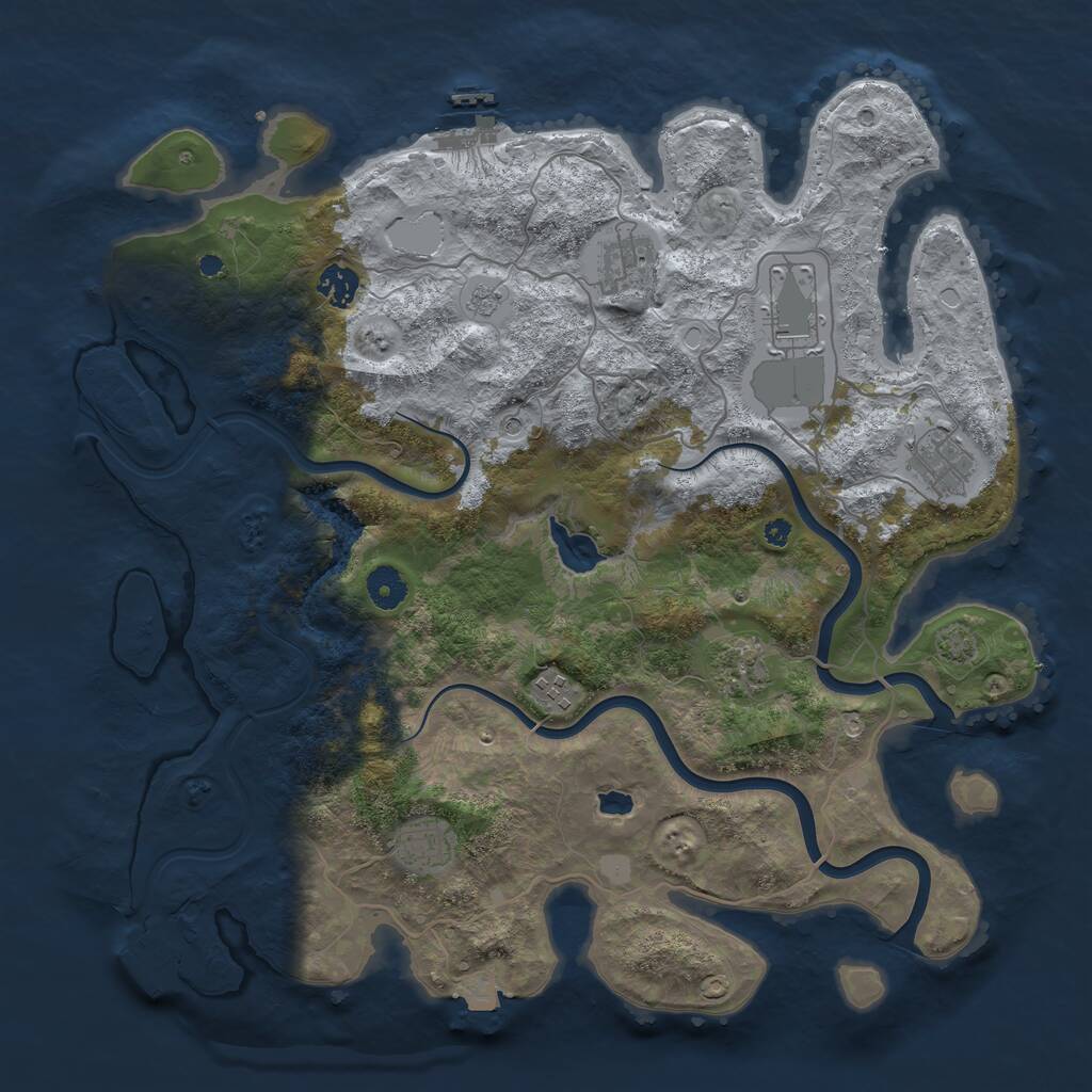 Rust Map: Procedural Map, Size: 4000, Seed: 68532178, 13 Monuments
