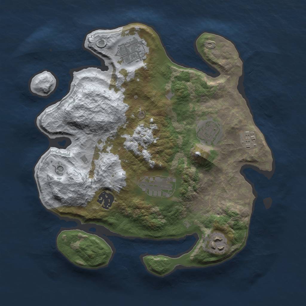 Rust Map: Barren, Size: 2800, Seed: 2649, 9 Monuments