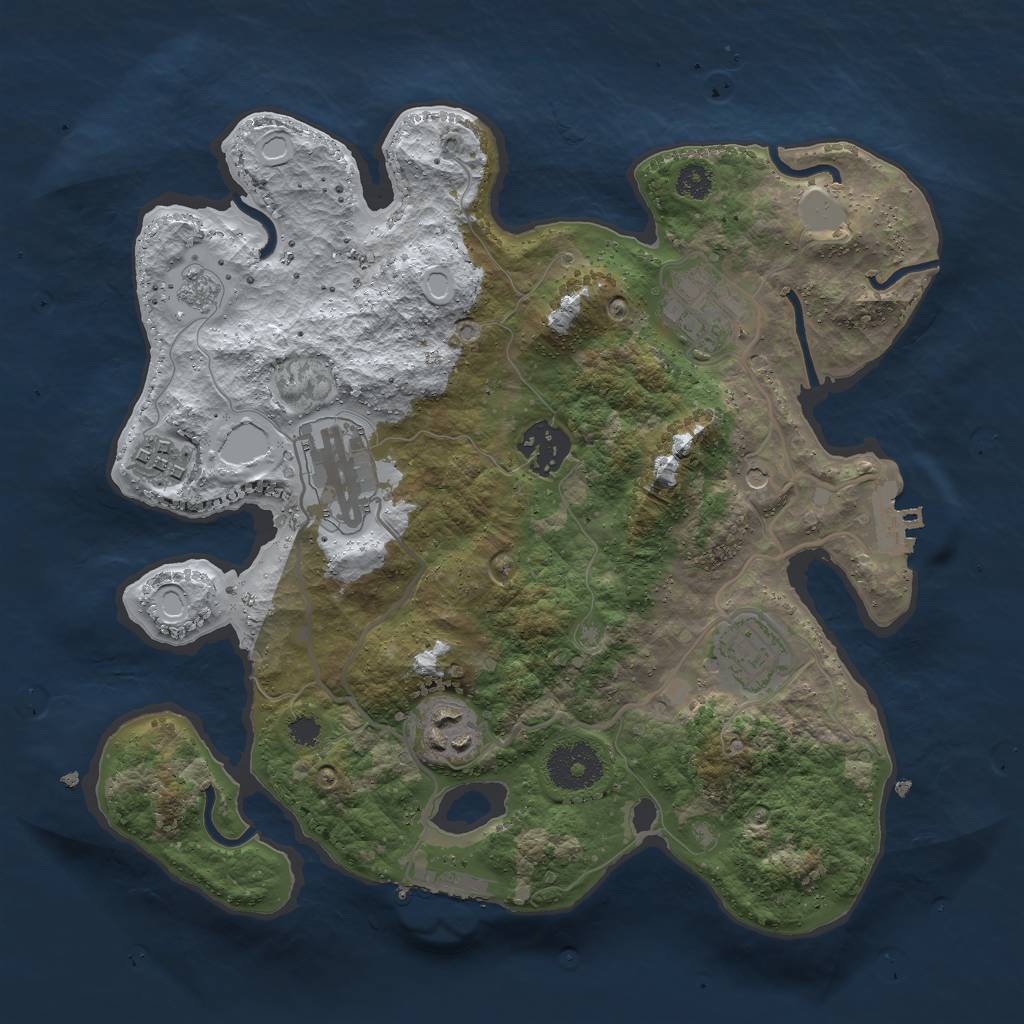 Rust Map: Procedural Map, Size: 3000, Seed: 26713, 15 Monuments