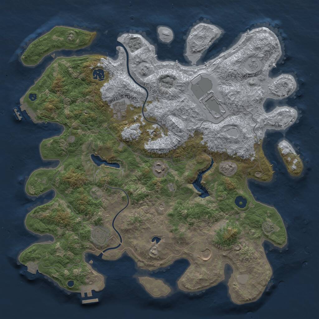 Rust Map: Procedural Map, Size: 4000, Seed: 27698975, 13 Monuments