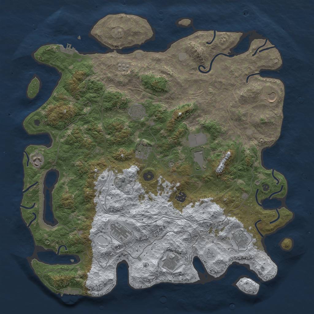 Rust Map: Procedural Map, Size: 4500, Seed: 1955, 19 Monuments