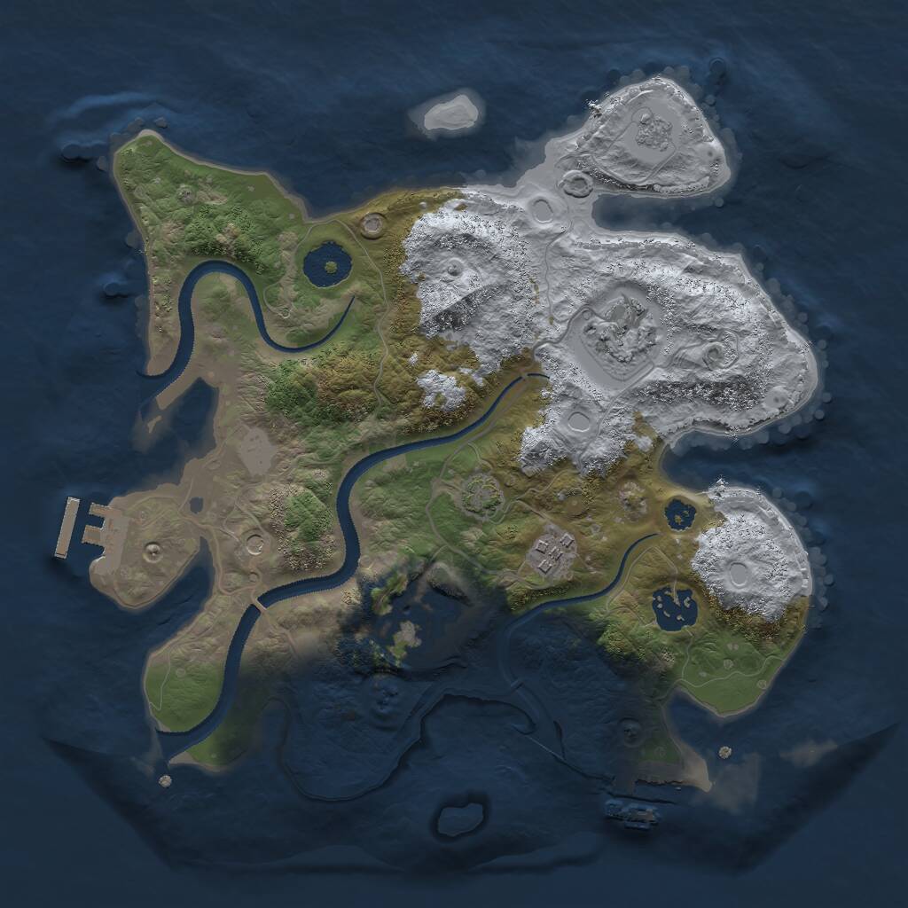 Rust Map: Procedural Map, Size: 3000, Seed: 28710, 10 Monuments